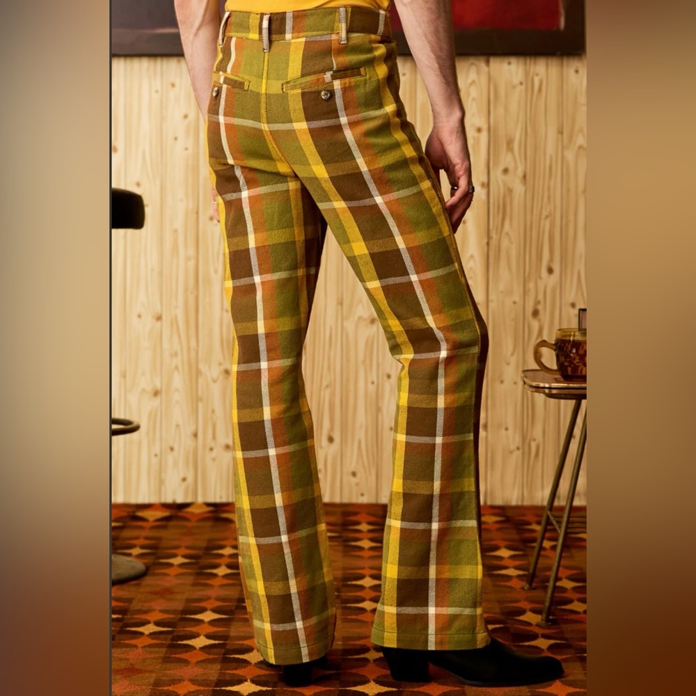 Lay It Down Green Check Trousers - Picture 3 of 4
